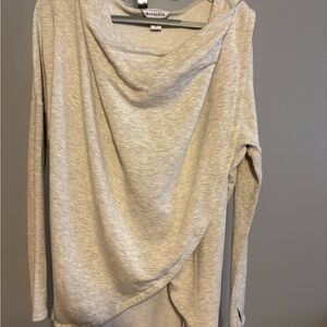 Athleta Women's Gray Wrap Hoodie Pullover Cowl Neck Long Sleeve Size S